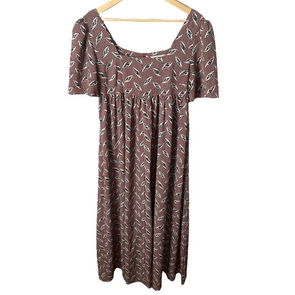 Kemi Telford African Print Babydoll Maxi Dress Red S‎ Cottagecore Peasant Boho - Picture 1 of 8